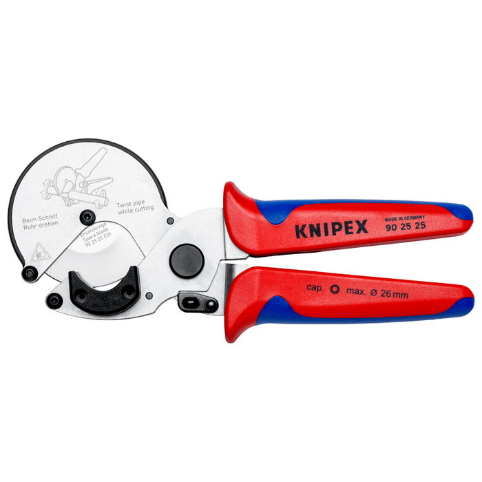 Knipex Pipe cutter for composite and plastic pipes with multi-component grips 210 mm 90 25 25
