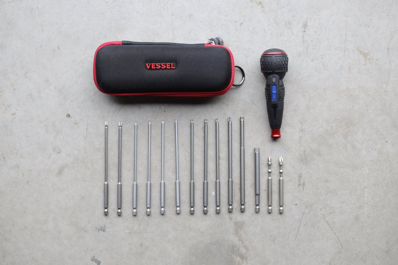Vessel 220USB Rechargeable Ball Grip Screwdriver Kit – 14 - Piece Set with Case - Tool Monster