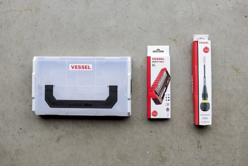 Vessel L - BOX Mini with No.2200 Ratcheting Ball Grip & 31 Piece Bit Set - Tool Monster