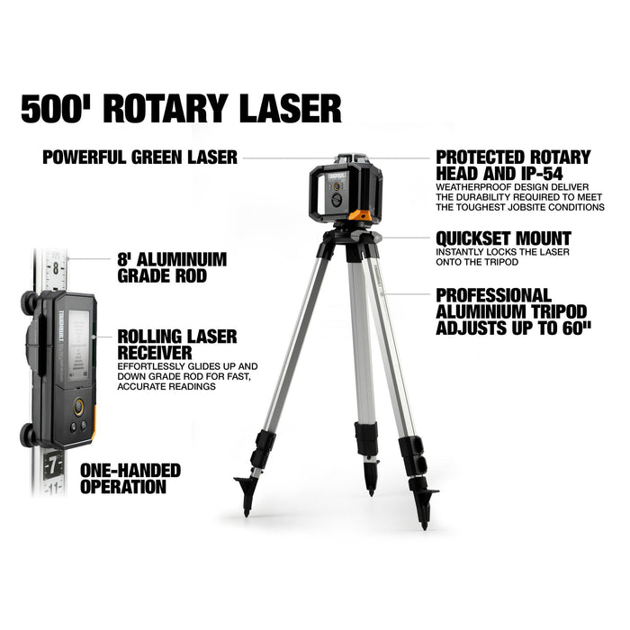 ToughBuilt TB-H2S4-LL-500-R1 150m 360° Rotary Laser Level Kit