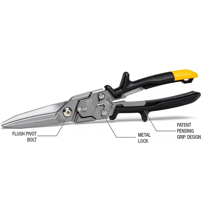 ToughBuilt Straight Long Cut Aviation Snips TB-H4-60-SL