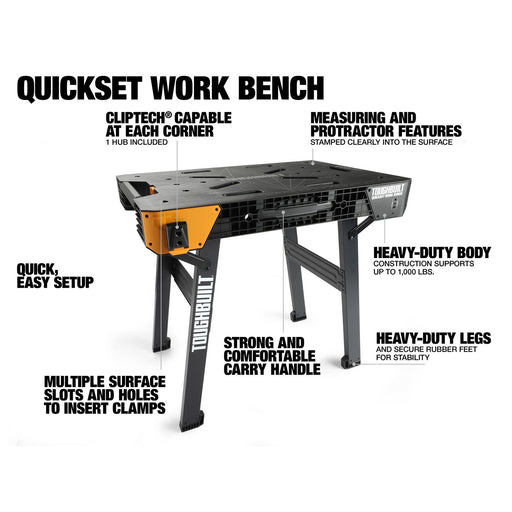 ToughBuilt TB - WB700 QuickSet Work Bench - Tool Monster