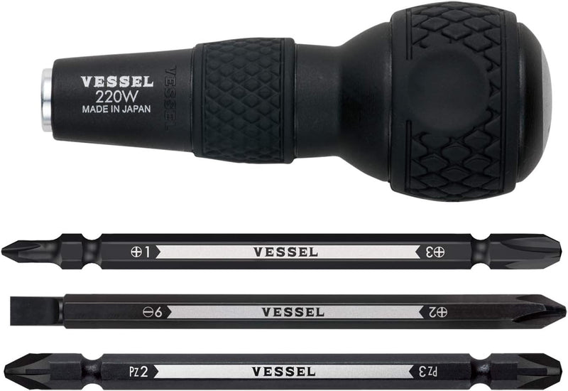 Vessel No.220W-3 Ball Grip Handle and Bit Set
