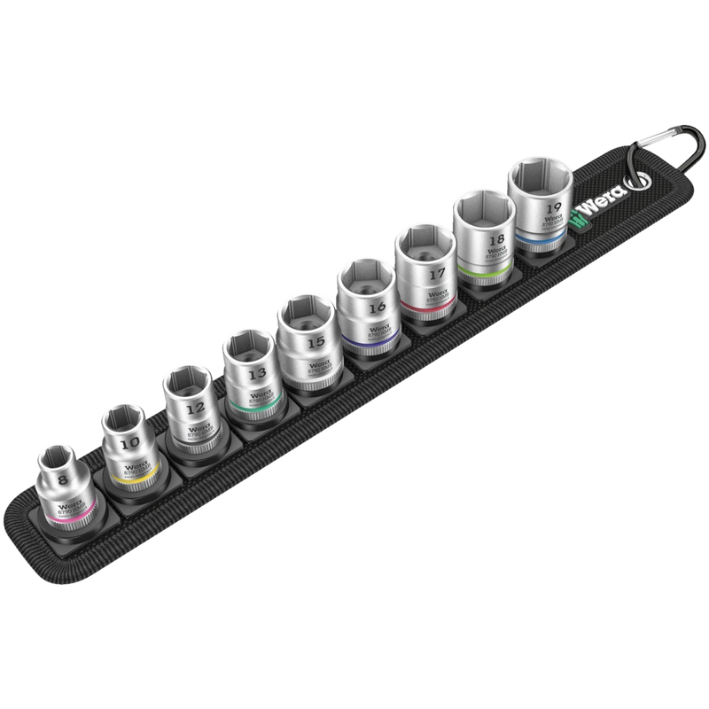 Wera Belt B 4 Socket Set 3/8" Metric Zyklop 9Pc - Tool Monster