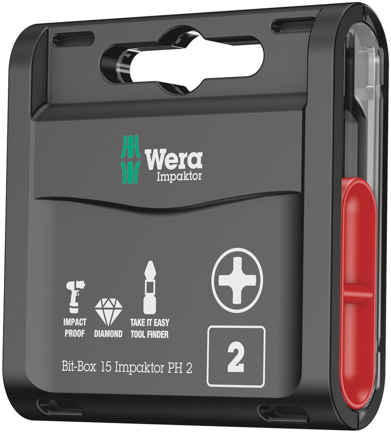 Wera Bit-Box 15 Impaktor PH, PH 2 x 25 mm, 15 pieces (05057752001)