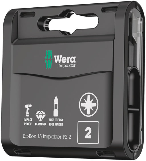 Wera Bit-Box 15 Impaktor PZ, PZ 2 x 25 mm, 15 pieces (05057763001)