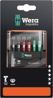 Wera Bit-Check 6 Impaktor 1 SB, 6 pieces (05073890001)