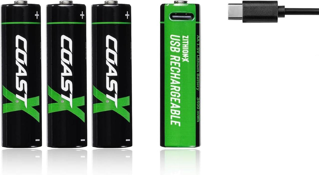 Coast 4pc Pack - Rechargeable AA ZITHION-X Batteries