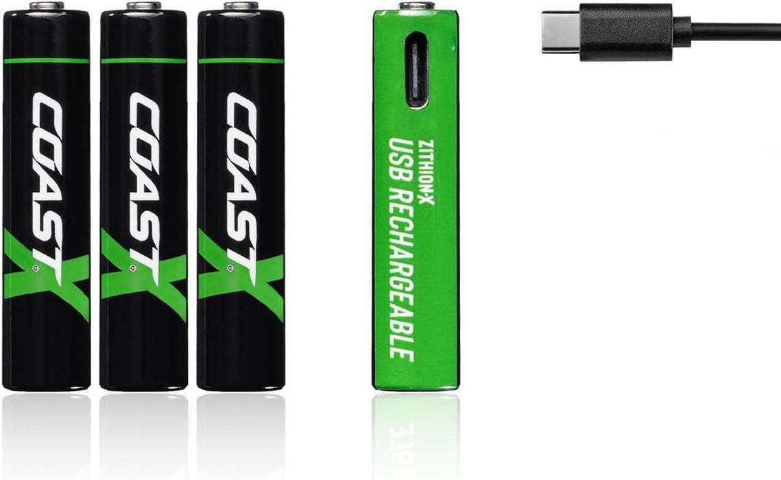 Coast 4pc Pack - Rechargeable AAA ZITHION-X Batteries