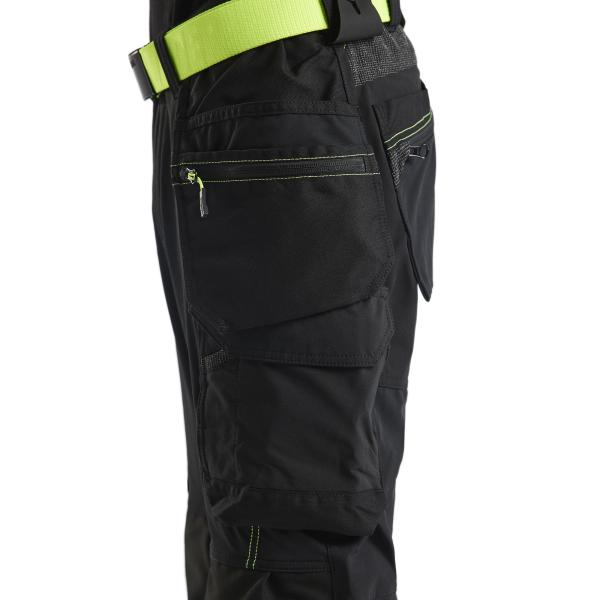 Blaklader Black/Yellow Hi-Viz Craftsman Trousers 4-way Stretch