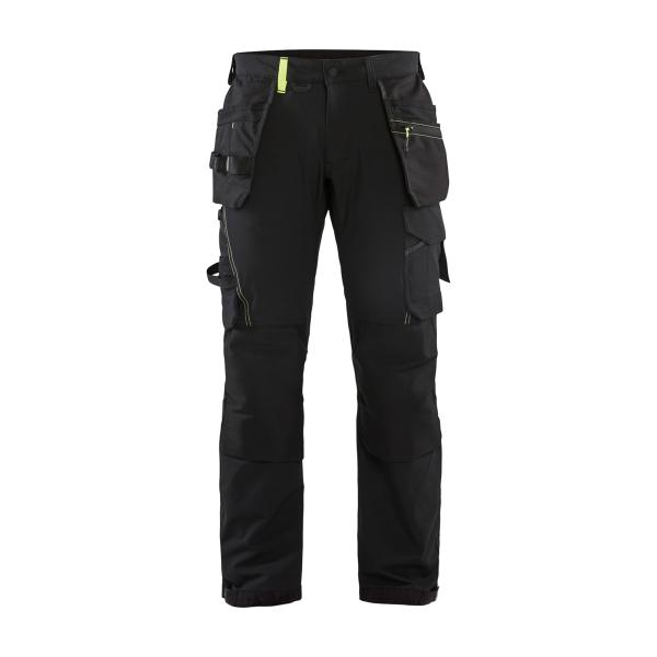 Blaklader Black/Yellow Hi-Viz Craftsman Trousers 4-way Stretch