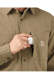 Carhartt Rugged Flex® Relaxed Fit Canvas Fleece - lined Snap - front Shirt Jacket - Tool Monster