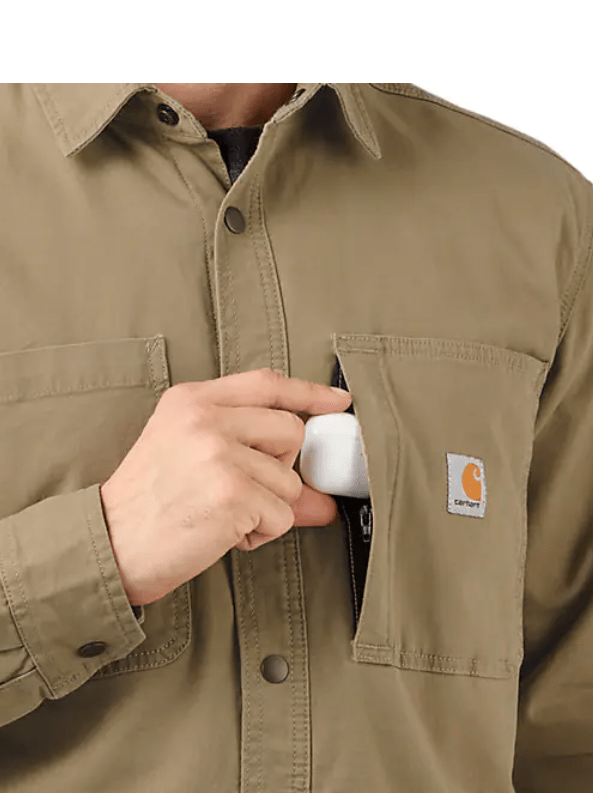 Carhartt Rugged Flex® Relaxed Fit Canvas Fleece - lined Snap - front Shirt Jacket - Tool Monster