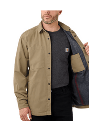 Carhartt Rugged Flex® Relaxed Fit Canvas Fleece - lined Snap - front Shirt Jacket - Tool Monster