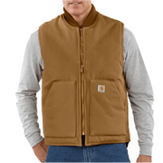 Carhartt Relaxed Fit Firm Duck Insulated Rib Collar Vest - Tool Monster