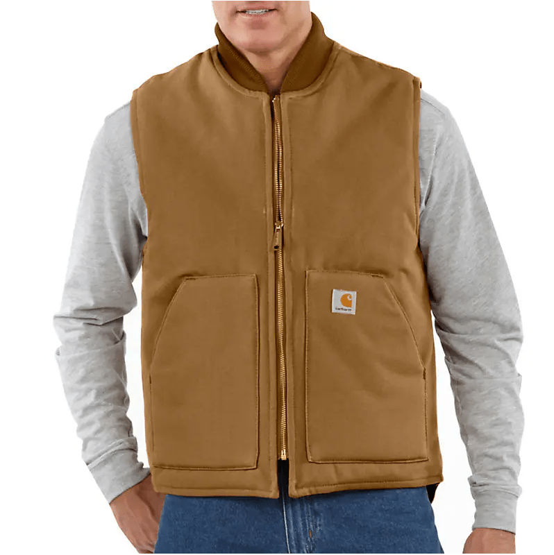 Carhartt Relaxed Fit Firm Duck Insulated Rib Collar Vest - Tool Monster