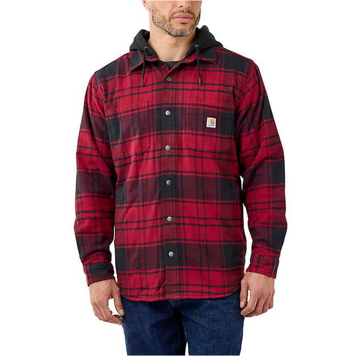 Carhartt Rugged Flex™ Relaxed Fit Flannel Fleece Lined Hooded Shirt Jacket