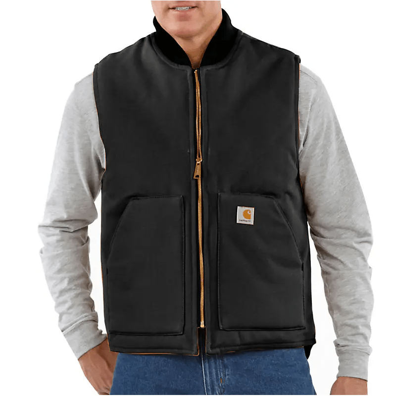 Carhartt Relaxed Fit Firm Duck Insulated Rib Collar Vest - Tool Monster