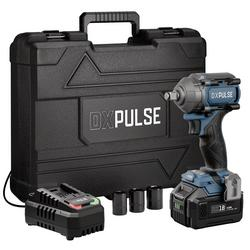 DXPULSE 18V brushless impact wrench set with 4Ah battery, 2.4A charger, sockets and carry case