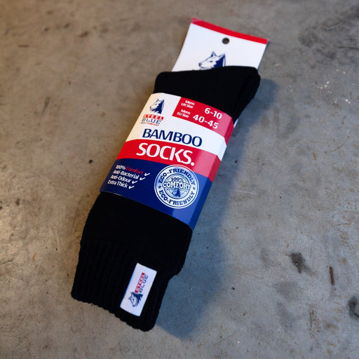 Steel Blue Bamboo Socks - Black - Tool Monster
