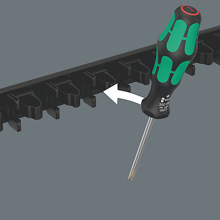 Wera Tools 05136414001 9611 Magnetic rail for up to 9 Kraftform screwdrivers, empty