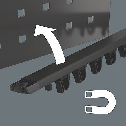 Wera Tools 05136414001 9611 Magnetic rail for up to 9 Kraftform screwdrivers, empty