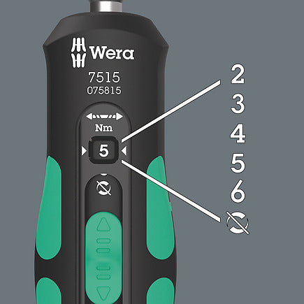 Wera Tools 05075815001 7515 Kraftform Safe-Torque Speed Torque screwdriver, 2-6 Nm