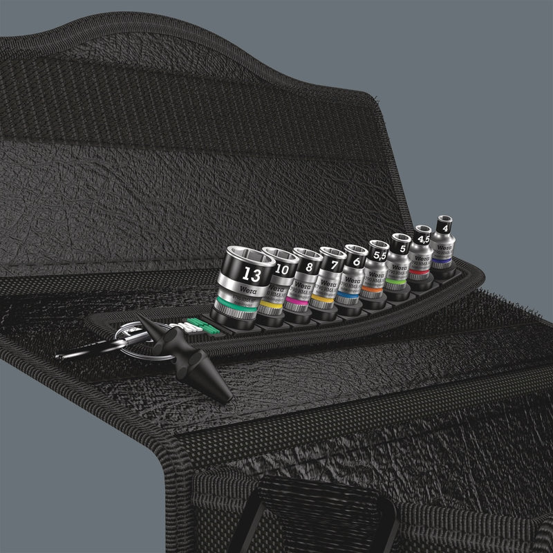 Wera Belt A 1 Zyklop socket set with holding function, 1/4" drive, 10 pieces - Tool Monster