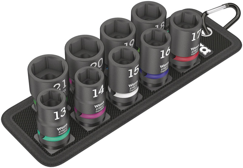 Wera Tools 05004580001 Belt C Impaktor 1 socket set, 1/2" drive, 10 pieces - Tool Monster