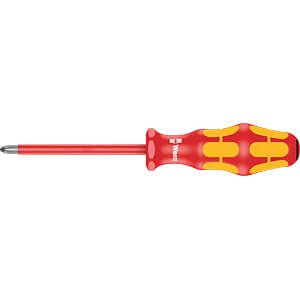 Wera 05100015001 Kraftform 165 Vde Screwdriver Pozidriv Tip 1 Pt, 80 mm - Tool Monster