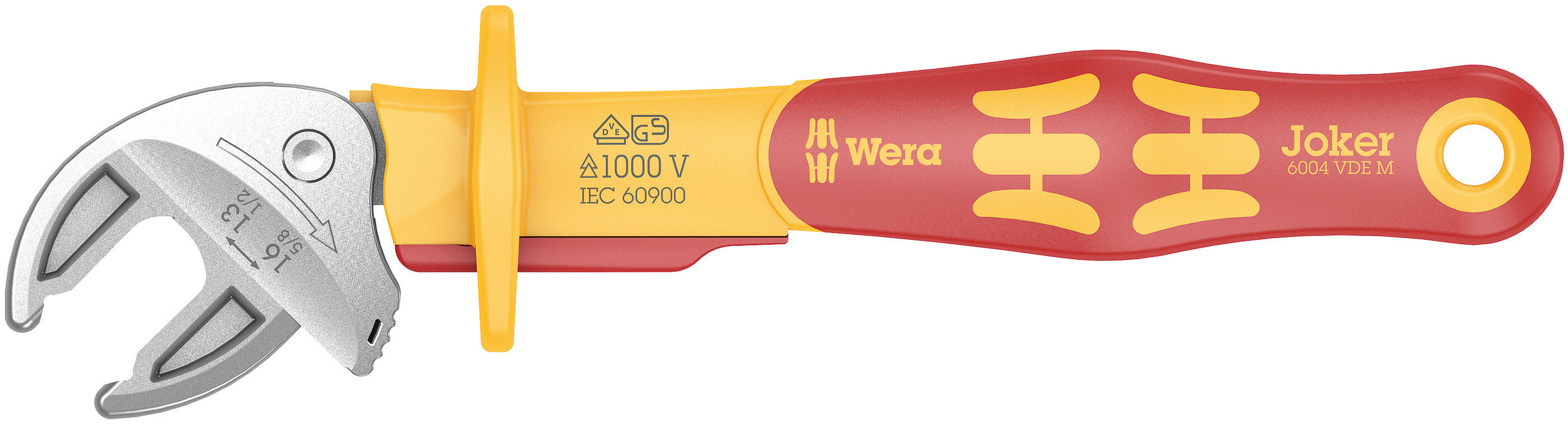 Wera 6004 Joker VDE M VDE-insulated, self-setting spanner, 13-16 x 1/2-5/8" x 190 mm