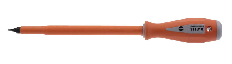 111310 Insulated Slotted Screwdriver, 10mm Tip Length, 1.6 Tip Width, 200mm Blade Length Tool Monster