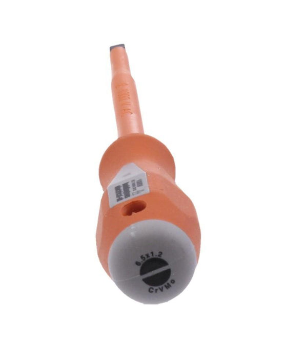 111365 Insulated Slotted Screwdriver, 6.5mm Tip Length, 1.2 Tip Width, 150mm Blade Length Tool Monster