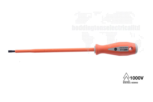 111399 Insulated Slotted Screwdriver, 4.5mm Tip Length, 0.6 Tip Width, 175mm Blade Length Tool Monster