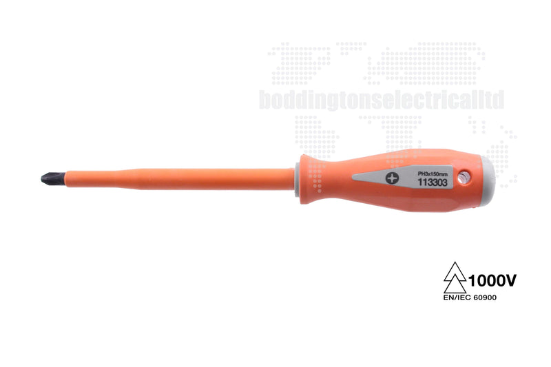 113303 Insulated Phillips Screwdriver, PH3, 150mm Blade Length, 270mm Length Tool Monster