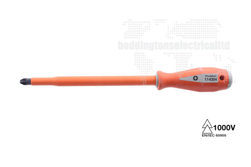 114304 PZ Insulated Pozidrive Screwdrivers , PZ4, 200mm Blade Length, 320mm Overall Length Tool Monster