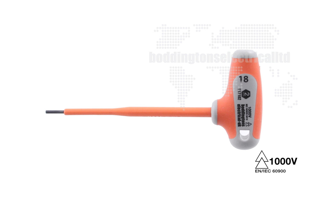 117102 P Handle Insulated Allen Keys, 2mm Point Size, 100mm Blade Length, 130mm Overall Length Tool Monster