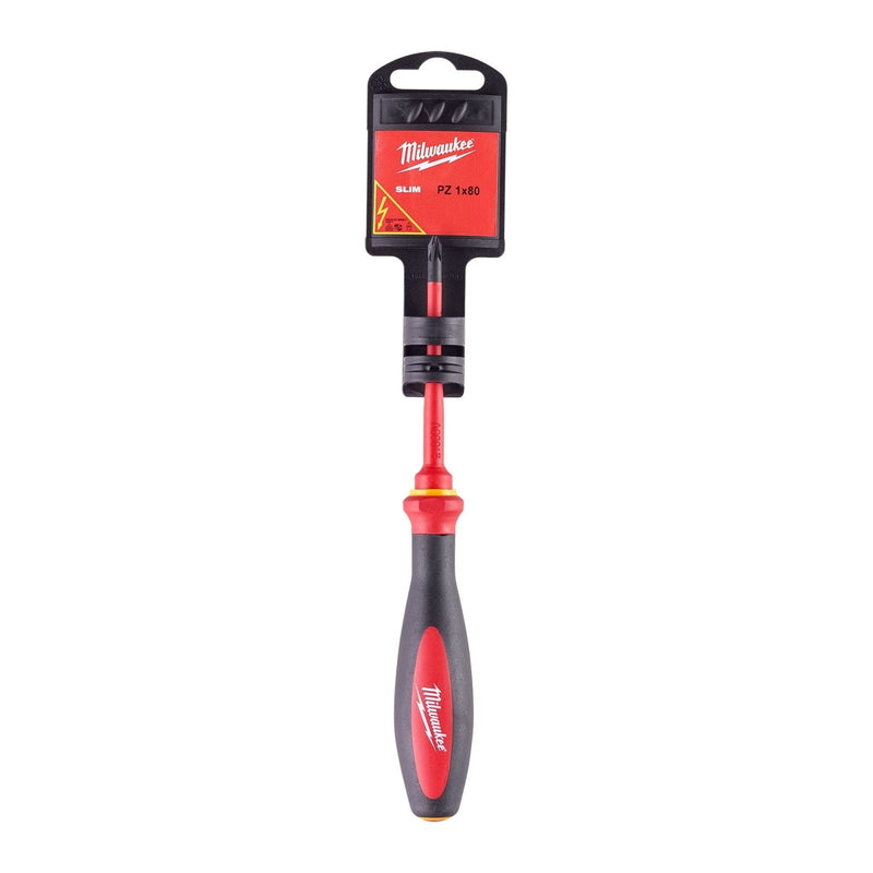 Milwaukee VDE Slim Screwdriver PZ1 x 80mm 4932471450 - Tool Monster