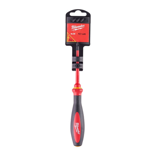Milwaukee VDE Slim Screwdriver PZ1 x 80mm 4932471450 - Tool Monster
