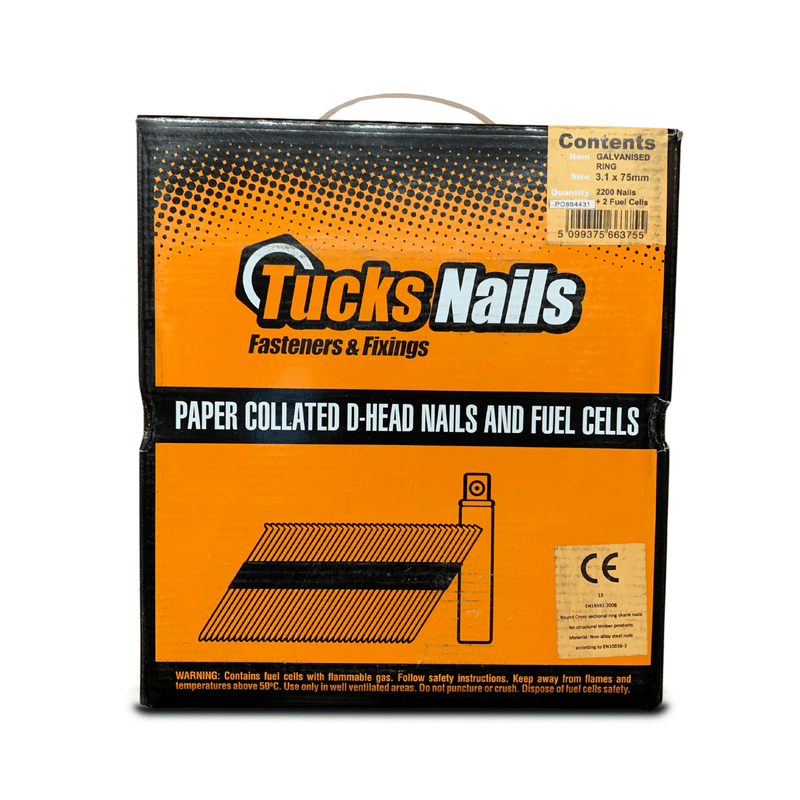 Tucks Nail Fuel Packs Ring Galvanised 2200+2PC 3.1x75mm - NGFSG3175 - Tool Monster