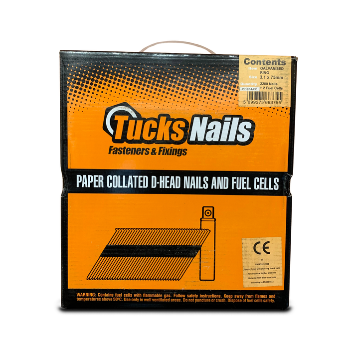 Tucks Nail Fuel Packs Ring Galvanised 2200+2PC 3.1x75mm - NGFSG3175