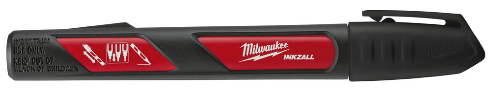 Milwaukee Inkzall Permanent Industrial Marker, Fine Line Tip, Acrylic,  Black