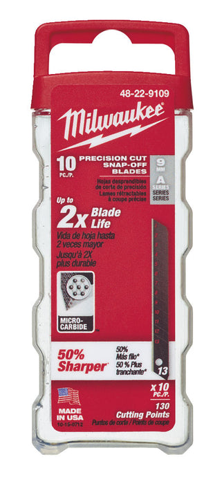 Milwaukee Snap Knife Blades 9mm 48229109 -10pc Tool Monster