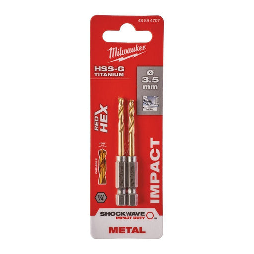 Milwaukee Metal Drill Bit Red Hex Shockwave HSS - Ground Titanium - Tool Monster