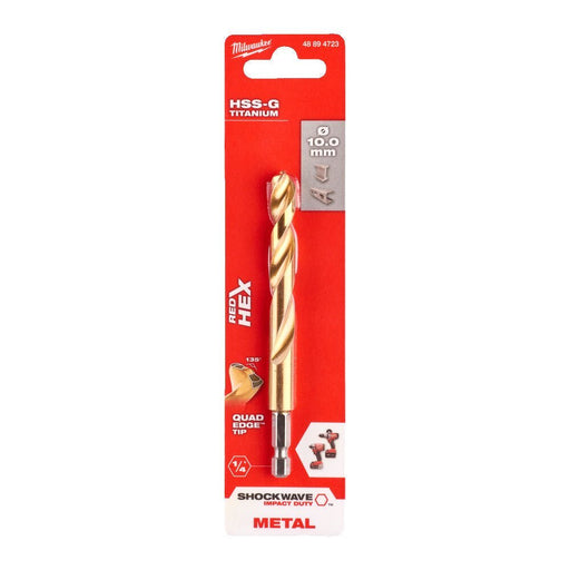 Milwaukee Metal Drill Bit Red Hex Shockwave HSS - Ground Titanium - Tool Monster