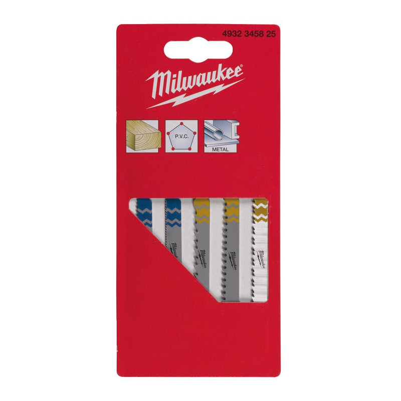 Milwaukee Jigsaw Wood And Metal Blades Set 5pk 4932345825 - Tool Monster