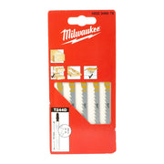 Milwaukee T244D 75mm x 4mm Curve Jigsaw Blades 4932346078 - 5pc - Tool Monster