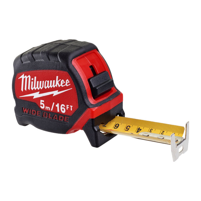 Milwaukee Premium Wide Blade Tape Measure 5m/16ft 4932471817 Tool Monster