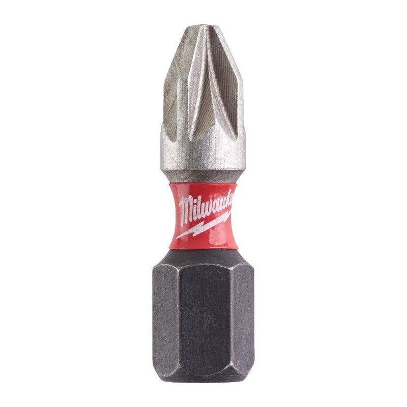 Milwaukee SHOCKWAVE™ Impact Duty PZ2 x 25mm Screwdriving Bits 4932472040 - Tool Monster