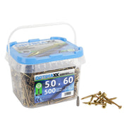 Optimaxx MaxiTub of 500 5.0 x 60 mm Partial Thread Woodscrews - Tool Monster